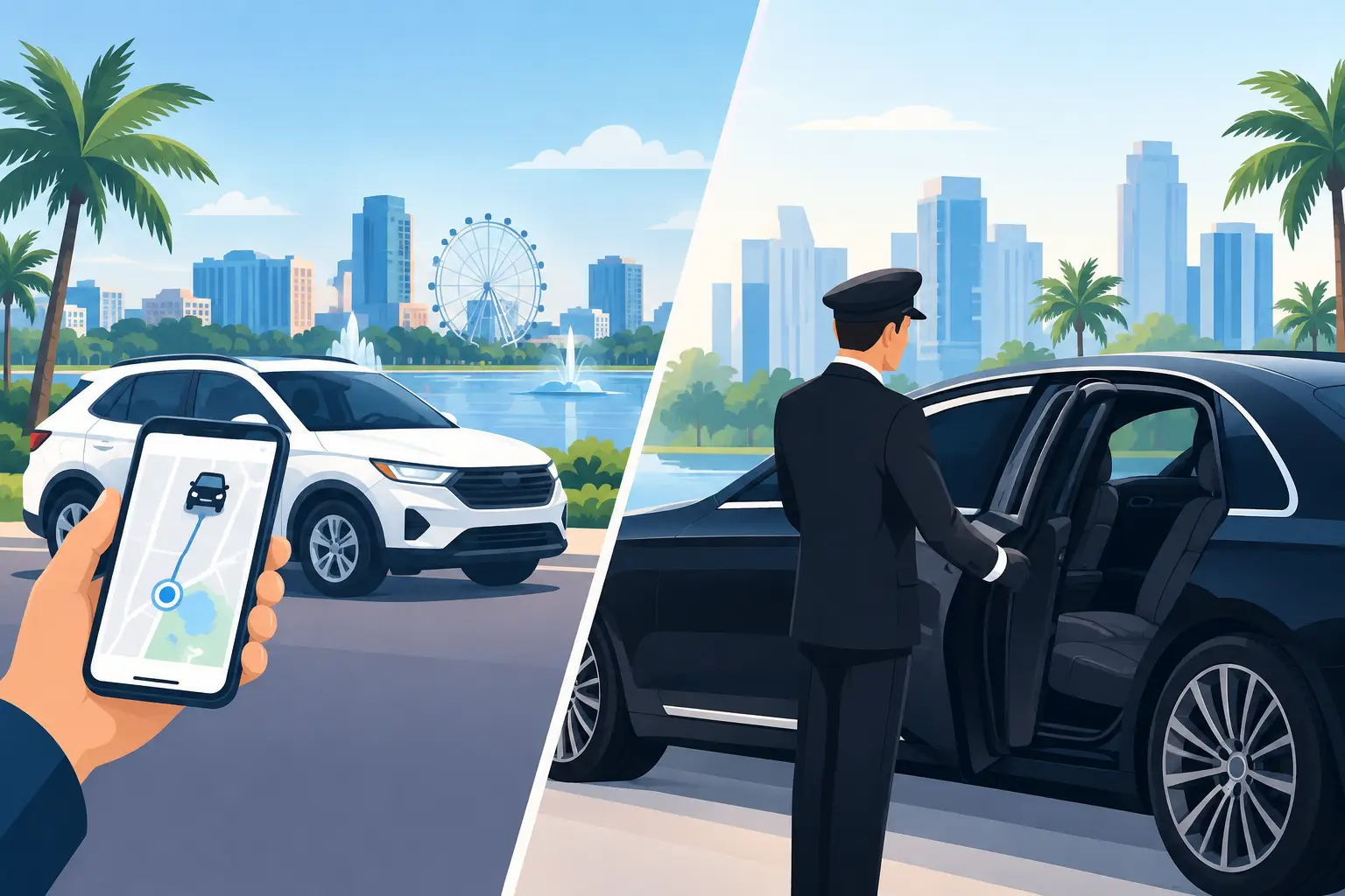 Rideshare Versus Chauffeur for Orlando Travel